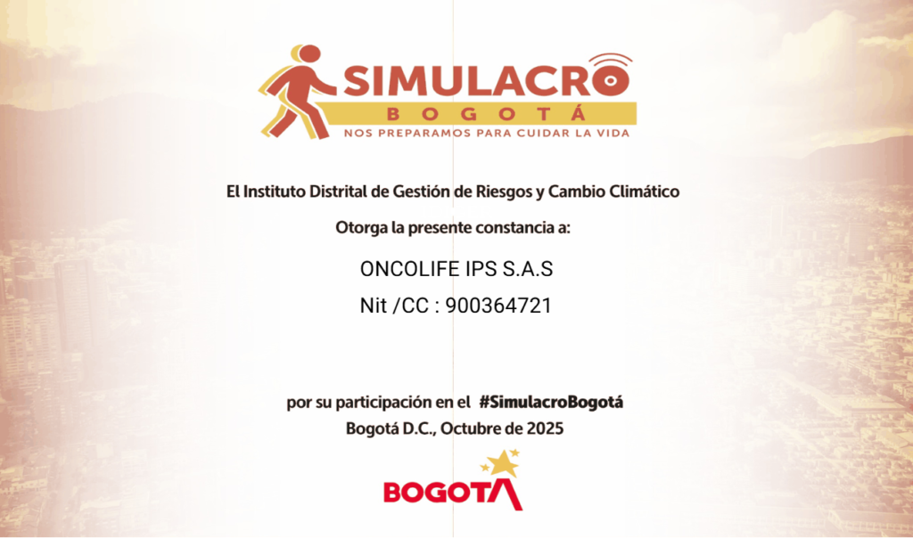 Certificado participación Simulacro Distrital