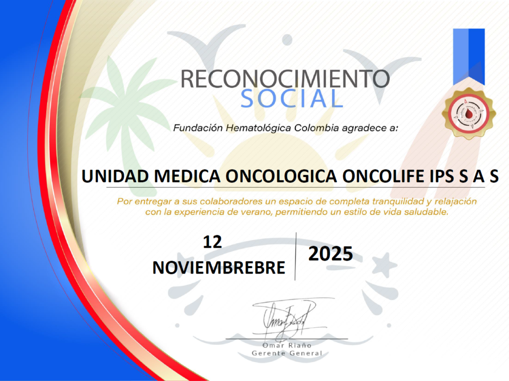 Reconocimiento social. Fundación Hematológica Colombia - Oncolife